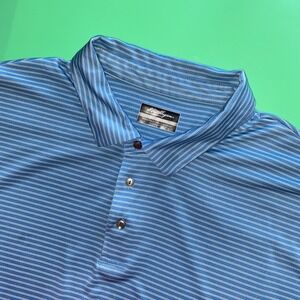 Ben Hogan Performance Mens Polo Shirt Short Sleeves Golf‎ Blue Strip Size 3XL